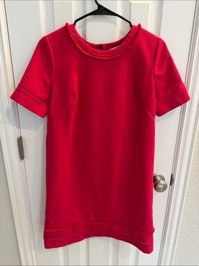 Berry Red Short Sleeve Shift Dress